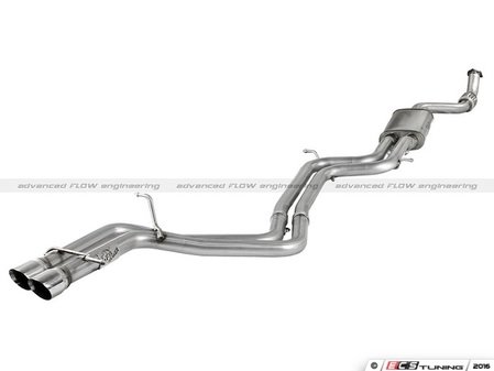 ES#2985787 - 49-46403 - Cat-Back Exhaust System - Single Exit - 2.75" reduced to 2.5" Stainless downpipe to dual 2.25" exhaust with Polished tips - AFE - Audi