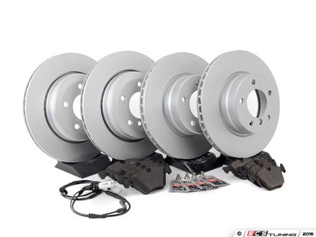 ES#2837198 - 34116764021KT - Front And Rear Brake Service Kit  - Featuring Zimmermann coated rotors and ECS DD23 "Daily Driver" ceramic pads. - Assembled By ECS - BMW