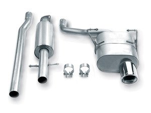 ES#3031816 - 140030 - Stainless Steel Cat-Back Exhaust - 2.5" stainless steel with dual 4.00" oval-rolled, angle-cut tips - Borla - MINI