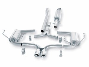 ES#3031819 - 140035 - Stainless Steel Cat-Back Exhaust - S-Type - 2.25" stainless steel with dual 3.15" dual oval-rolled, angle-cut tips - Borla - 