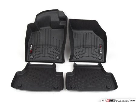 ES#3046041 - 444961KT - Front And Rear FloorLiner DigitalFit Kit - Black - Laser measured for perfect fitment and ultimate protection against moisture and debris - WeatherTech - Audi Volkswagen