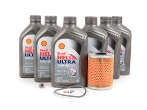 ES#2972966 - 11427833769shKT - Shell Helix Ultra Racing Oil Inspection I/Oil Change Kit - (NO LONGER AVAILABLE) - Everything needed for a complete oil service including Shell Helix Ultra Racing oil and a Mahle filter - Assembled By ECS - 