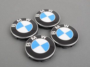 ES#3025922 - 36136783536X4 - BMW Center Caps - Set of Four - Updated design from BMW. Used in most OEM (and many aftermarket, including APEX) wheels requiring a simple roundel center cap. - Genuine BMW - BMW