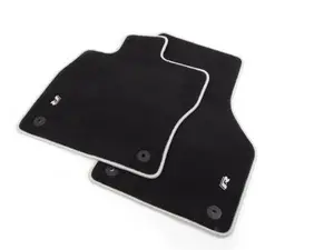 Mojo Mats Floor Mat Set - Black with Gray Piping