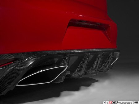 ES#3106593 - 014281ECS02AKT -  Carbon Fiber Rear Diffuser - with Touareg 3 Angular Exhaust Tips - (NO LONGER AVAILABLE) - Add Flare to your exhaust with this Carbon Fiber Rear Diffuser and Diesel Touareg Exhaust tip kit! - Assembled By ECS - 