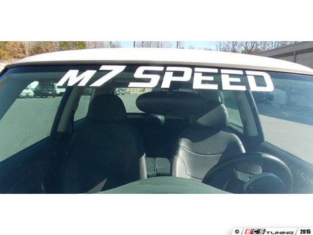 ES#3098409 - 92-9031 - M7 Straight Windshield Banner Decal - White - Vinyl windshield sticker - M7 Speed - MINI