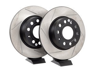 ES#3098689 - 126.33131sKT - Rear Slotted Brake Rotors - Pair (272x10) - Reduce the fading, improve your braking - OE# 1K0615601AA - StopTech - Audi Volkswagen