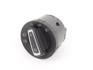 ES#2784830 - 5G0941431BFWZU - Standard European Headlight Switch - Chrome Trim - Adds parking lights with front fogs as well as rear fog option - Genuine European Volkswagen Audi - Volkswagen