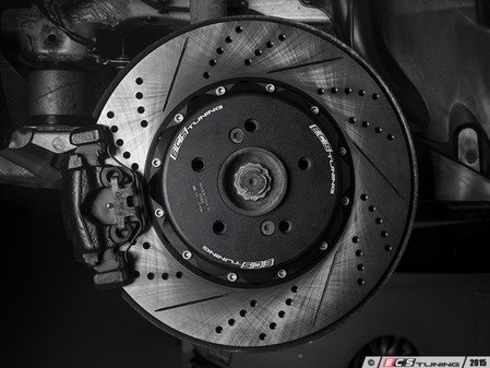 ES#3183519 - 004383ECS02A13KT - Performance Rear Brake Service Kit - ECS 2-piece semi-floating cross drilled and slotted rotors and Hawk HPS pads - Assembled By ECS - BMW