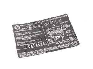 ES#185129 - 71227837109 - Exhaust Emissions Label - Genuine BMW - BMW
