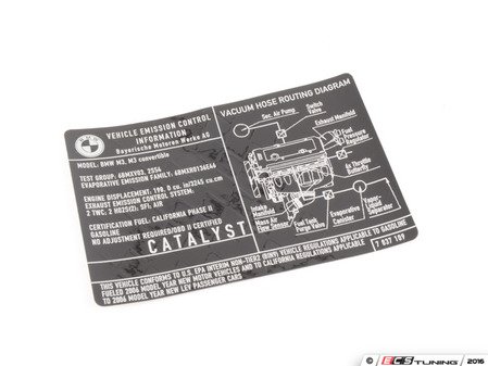 ES#185129 - 71227837109 - Exhaust Emissions Label - Genuine BMW - BMW