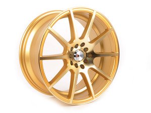 ES#3028649 - F1717810HGDSTKT - 17" F17 - Set Of Four  - (NO LONGER AVAILABLE) - 17"x8" ET35 / 17"x9" ET38 5x100/5x114.3 - Machine Gold - F1R Wheels - 