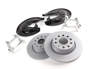 ES#205185 - MK5GTIRKTV2 - ECS Rear Big Brake Kit - Plain Rotors - 282mm Rotors, Caliper Carriers, and Dust Shields - Assembled By ECS - Volkswagen