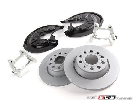 ES#205185 - MK5GTIRKTV2 - ECS Rear Big Brake Kit - Plain Rotors - 282mm Rotors, Caliper Carriers, and Dust Shields - Assembled By ECS - Volkswagen