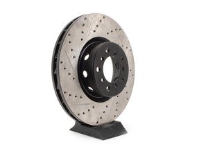 ES#3023901 - 127.34063R 528 - Front Cross-Drilled & Slotted Brake Rotors - Right - This design removes performance robbing outgas and material dust caused by braking - Centric - BMW