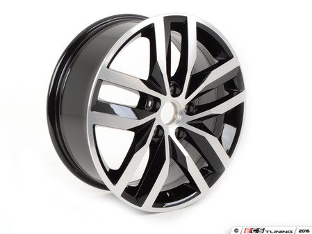 ES#2976554 - 5GM601025CFZZ - 17" Madrid Wheel - Priced Each - 17x7", ET49, 5x112 - Aluminum/Gloss Black - Genuine Volkswagen Audi - Volkswagen