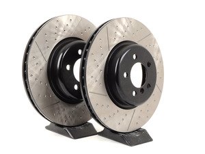 ES#3096745 - 126.34142KT - Cross Dimpled & Slotted Brake Rotors - Front (370x30) - This design removes performance robbing outgas and material dust caused by braking - StopTech - BMW