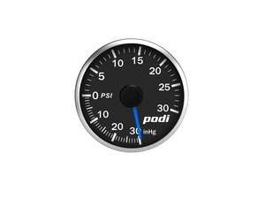 ES#3131115 - BOI-RB - Podi Stepper Motor Boost Gauge - Blue Needle - Red/White Back Lighting - (NO LONGER AVAILABLE) - 52mm gauge with wiring kit, electronic boost pressure sender and remote - Podi - 