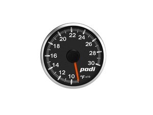 ES#3131139 - OTI-RR - Podi Stepper Motor Oil Temperature Gauge - Red Needle - Red/White Back Lighting - (NO LONGER AVAILABLE) - 52mm gauge with wiring kit and remote - Podi - 
