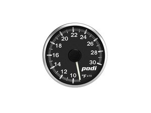 ES#3131140 - OTI-RW - Podi Stepper Motor Oil Temperature Gauge - White Needle - Red/White Back Lighting - (NO LONGER AVAILABLE) - 52mm gauge with wiring kit and remote - Podi - 