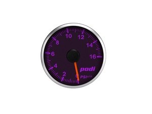 ES#3131126 - OPI-BR - Podi Stepper Motor Oil Pressure Gauge - Red Needle - VW Indigo Blue Back Lighting - (NO LONGER AVAILABLE) - 52mm gauge with wiring kit and remote - Podi - 