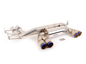 ES#2857990 - MRABEBE46M30EVO - Megan Axle Back Exhaust  - 2.5" Stainless exhaust with quad 3" burnt roll tips - Megan Racing - BMW