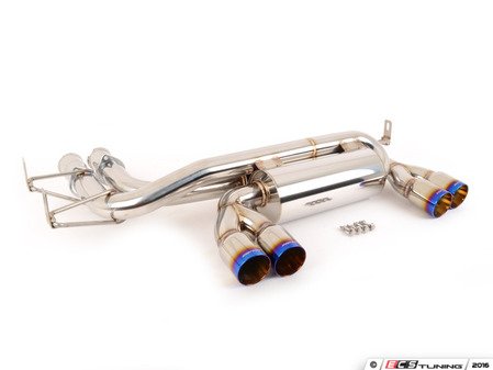 ES#2857990 - MRABEBE46M30EVO - Megan Axle Back Exhaust  - 2.5" Stainless exhaust with quad 3" burnt roll tips - Megan Racing - BMW