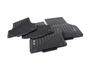 All Weather Rubber Floor Mat Set - Black
