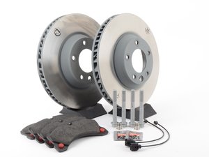 ES#2602446 - 95535140151FOKT1 - Front Brake Service Kit - Featuring Sebro rotors and Textar brake pads - Assembled By ECS - Porsche