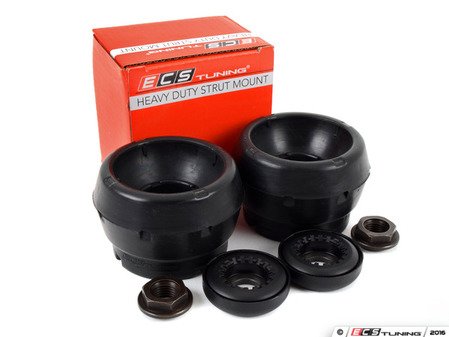 ES#3662163 - 1J0412331CKT2 -  ECS Heavy Duty Rubber Strut Mount Kit - With Upper Spring Perches - Upgrade to a better strut mount without sacrificing comfort! Improve longevity and ride control all at once. Includes ECS strut mounts, bearings, upper spring perches and hardware. - Assembled By ECS - Audi Volkswagen