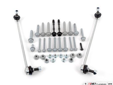 ES#2776753 - 1K0411303KT2 - Front Sway Bar Installation Kit - With heavy duty front sway bar end links - All of the necessary one-time use hardware for front sway bar installation - Assembled By ECS - Volkswagen