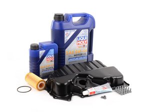 ES#3133908 - 018573ecs01KT5 - Steel Oil Pan Replacement Kit - With Oil Service Kit - Replace your factory plastic oil pan with stamped steel. Includes Hengst oil filter and Liqui Moly 5w-40 oil. - Assembled By ECS - Volkswagen