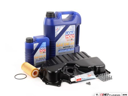 ES#3133908 - 018573ecs01KT5 - Steel Oil Pan Replacement Kit - With Oil Service Kit - Replace your factory plastic oil pan with stamped steel. Includes Hengst oil filter and Liqui Moly 5w-40 oil. - Assembled By ECS - Volkswagen