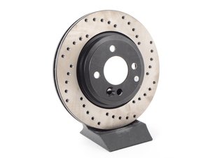ES#3172547 - 34111502891cdKT - Cross-Drilled Brake Rotors - Front Pair 10.86" (276x22) - This design removes performance robbing outgas and material dust caused by braking - StopTech - MINI