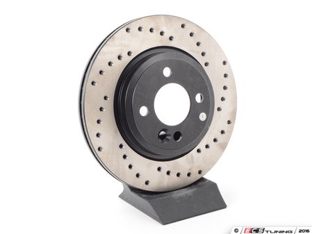 ES#3172547 - 34111502891cdKT - Cross-Drilled Brake Rotors - Front Pair 10.86" (276x22) - This design removes performance robbing outgas and material dust caused by braking - StopTech - MINI