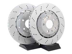 ES#3132730 - 8e615601ab4ktKT - Rear Cross Drilled Brake Rotors - Pair (324x22) - Replace your worn brake rotors and get that smooth stopping power back - SHW Performance - Audi