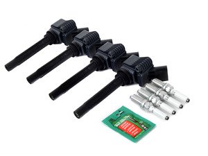 ES#2931512 - 06K905110KKT2 - Ignition Service Kit - Includes four OE black coil packs and spark plugs - Genuine Volkswagen Audi - Volkswagen