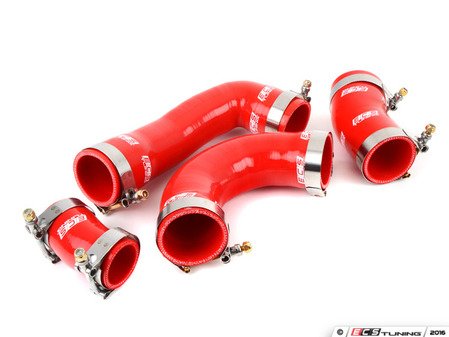 ES#3088890 - 010137ECS01-02KT - High Flow Charge Pipe Coupler Kit - Includes All 4 Intercooler Pipe Couplers - Red - Improve your charge airflow path with our Silicone Intercooler Pipe Couplers - ECS - Audi Volkswagen