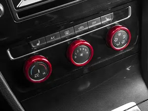 Climate Control Ring Kit - KNOBBED - Red Anodized