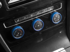 ES#3098290 - 008705ECS02-04 - Climate Control Ring Kit - SMOOTH - Blue Anodized - Set of three billet aluminum trim rings for your climate control dials - ECS - Volkswagen
