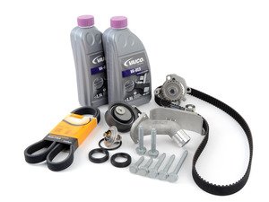 ES#3098289 - 06B198479KKT - Timing Belt Kit - Ultimate Plus - Our most complete timing belt kit with coolant. Featuring ECS Heavy Duty Cast Aluminum Thermostat Housing! - Assembled By ECS - Audi Volkswagen