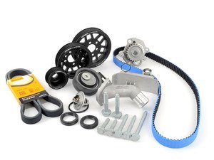 ES#3098298 - 06B198479KT3 - Timing Belt Kit - Ultimate With Gates Racing Timing Belt & Performance Pulley Set - Includes ECS Tuning's Lightweight Underdrive Pulley Kit in Black! Featuring ECS Heavy Duty Cast Aluminum Thermostat Housing! - Assembled By ECS - Audi Volkswagen