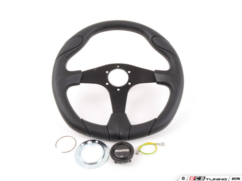 MOMO Tuner Black 350 stuurwiel met rode stiksels