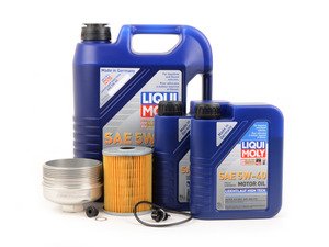 ES#3138744 - 009390ECS06KT1 - Liqui Moly Leichtlauf Oil Service Kit (5w-40) - With ECS Magnetic Drain Plug & Polished Aluminum Oil Filter Housing - Includes Mann oil filter and Liqui Moly Leichtlauf 5w-40 oil and polished billet aluminum filter housing! - Assembled By ECS - Audi Volkswagen Porsche