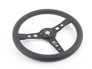 ES#3032761 - PR035BK2Black - MOMO Prototipo Steering Wheel - Black Spoke 350mm - Customize your driving experience with this fine leather steering wheel - MOMO - Audi BMW Volkswagen Mercedes Benz MINI Porsche