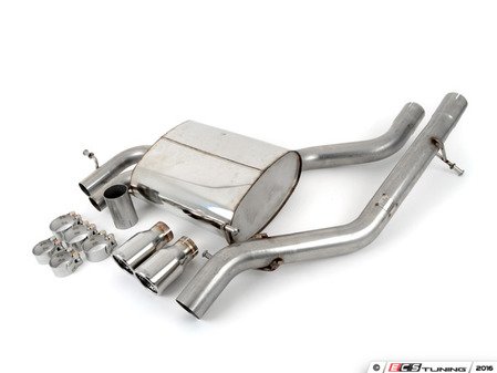 ES#2827619 - SSXAU504 - Cat-Back Exhaust System - Non-Resonated - 2.5" stainless steel with twin 76.2mm polished tips - Milltek Sport - Audi