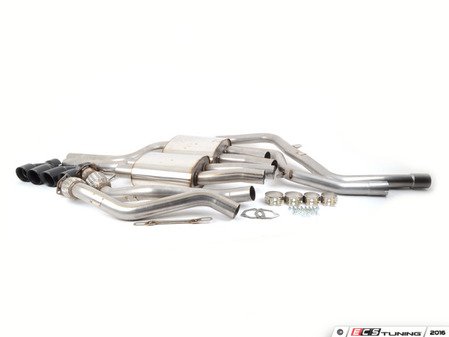 ES#3137837 - SSXAU557 - Cat-Back Exhaust System - Non-Resonated Race Version - 2.37" stainless steel with quad 80mm black Cerakote tips - Milltek Sport - Audi