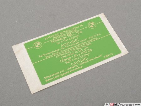 ES#179218 - 64508387412 - A/C LABEL - Genuine BMW - BMW