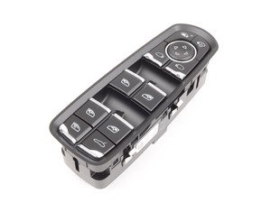 ES#2996561 - 7PP959858AEDML - Driver Window Switch Controller  - (NO LONGER AVAILABLE) - Matte black and bright chrome switch unit - Genuine Porsche - Porsche
