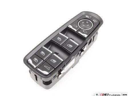ES#2996561 - 7PP959858AEDML - Driver Window Switch Controller  - (NO LONGER AVAILABLE) - Matte black and bright chrome switch unit - Genuine Porsche - Porsche